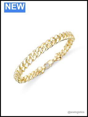 14K Gold Filled Cuban Chain Bracelet Link 8mm Diamond Cut 8in